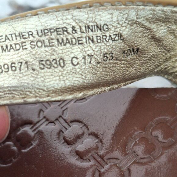 Tory Burch Thora‎ Flip Flop Sandals in Brown silver size 10 - Picture 7 of 9